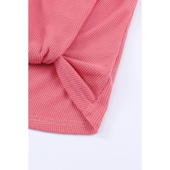 Azura Exchange  Red Twist Knot Waffle Knit Tank Top - Picture 14 of 15